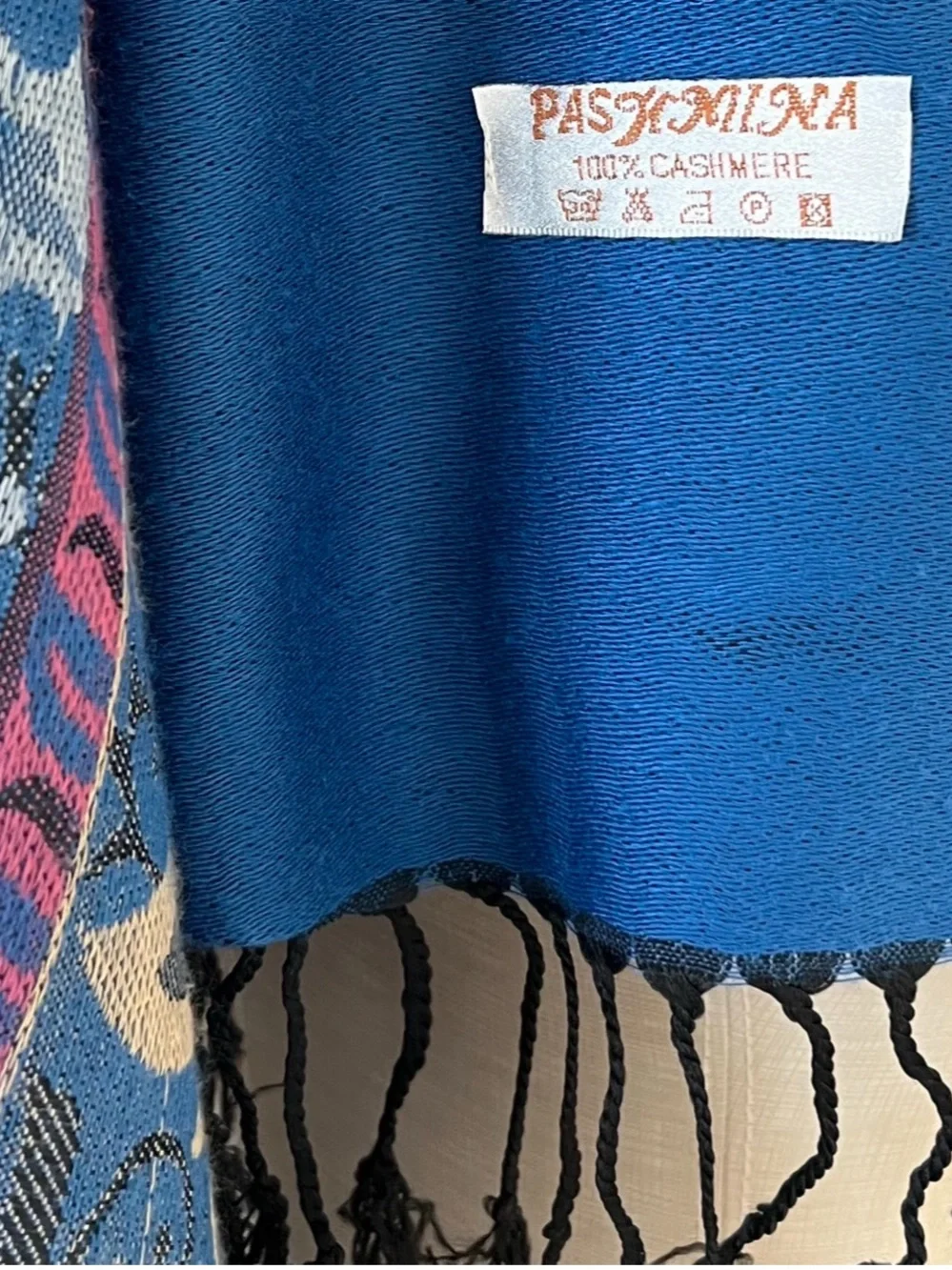 100% Cashmere Pashmina Jacquard Shawl Wrap Scarf Paisley Floral